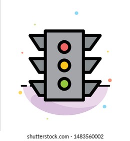 Light, Traffic, signal, Navigation, rule Abstract Flat Color Icon Template