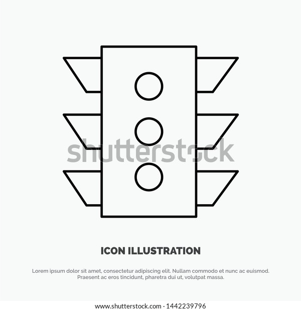 Light,\
Traffic, signal, Navigation, rule Line Icon\
Vector