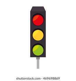 light traffic signal street stoplight transportation regulation vector  illustration isolated