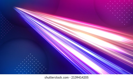 Light Trail Background, Elegant Light Crossing. Widescreen Vector Illustration