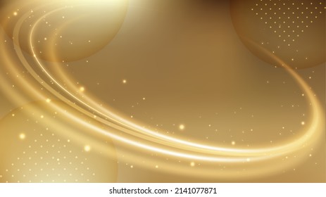 Fondo De Sendero Ligero, Cruce Elegante De La Línea De Oro. Ilustración de vectores de pantalla ancha