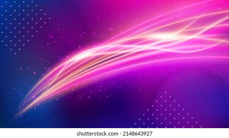 Light Trail Background, Elegant Line Crossing. Widescreen Vector Illustration