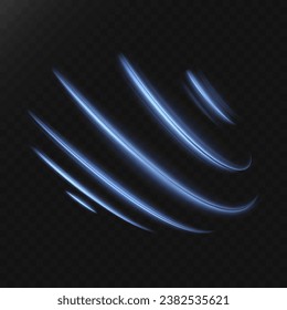 Light trail blue curved light line. Element for your design, advertising, cards, invitations, screensavers, websites, games.
