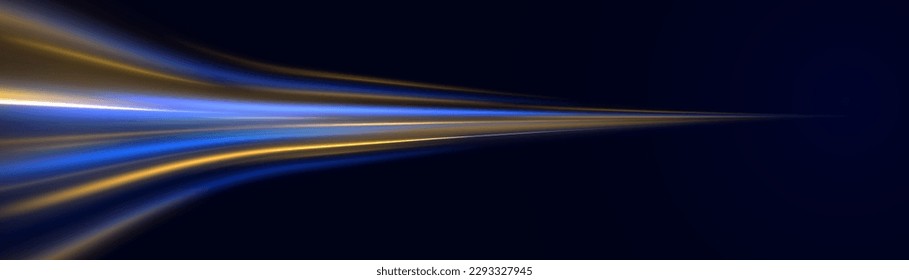 Light trail wave, fire path trace line and incandescence curve twir. Particle motion effect Red blue special effect, speed police line. Magic of moving fast lines. Laser beams, horizontal light rays.