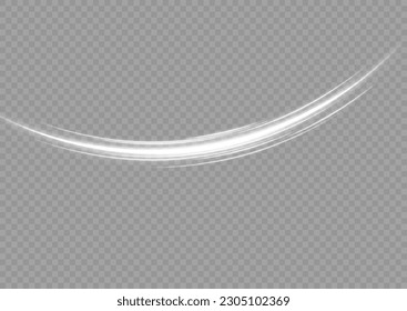 Light trail wave, fire path trace line and effect curve twirl. Neon motion effect. White special effect,speed police line. Road  Magic of moving fast lines.