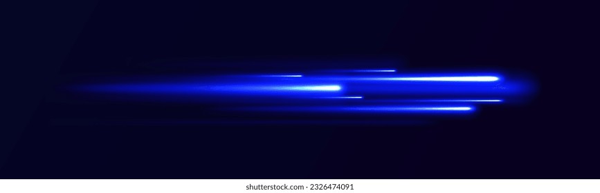 Light trail wave, fire path trace line and incandescence curve twirl. Neon glowing curves strewn with sparks in a dark space. Abstract vector neon wave. Elegant bright linear wave. 