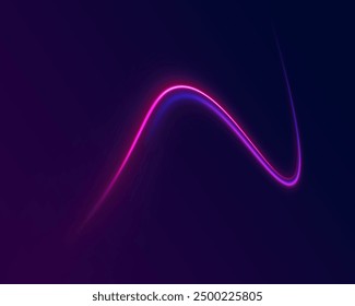 Light trail wave, fire path trace line, car lights, optic fiber and incandescence curve twirl. High speed road in night time abstraction. Sport car is made of polygons, lines and connected dots.