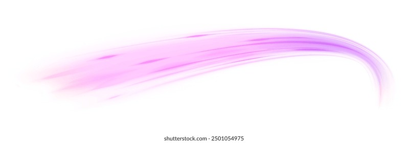 Light trail wave, fire path trace line, car lights, optic fiber and incandescence curve twirl. Racing cars dynamic flash effects city road with long exposure. Vector PNG.	