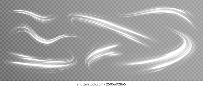 Light trail wave, fire path trace line and incandescence curve twirl. Vector comet with large dust. Falling Star. Glow light effect. Vector illustration isolated.	