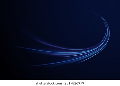 Light trail wave, fire path trace line, car lights, optic fiber and incandescence curve twirl. High speed road in night time abstraction. Sport car is made of polygons, lines and connected dots.