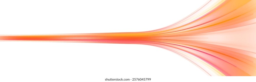 Light trail wave, fire path trace line, car lights, optic fiber and incandescence curve twirl. High speed IT technology concept, abstract stripes as data transfer on white background in png format.	
