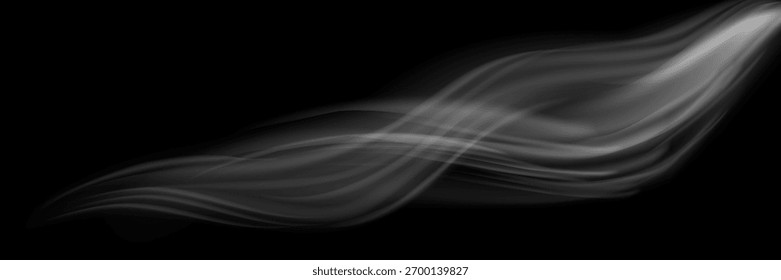 Light trail wave, fire path trace line and effect curve twirl. Neon motion effect. White special effect,speed police line. Road Magic of moving fast lines. Line of light on a black background