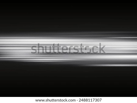 Light trail wave, fire path trace line and effect curve twirl. Neon motion effect. White special effect,speed police line. Road Magic of moving fast lines. Line of light on a black background.