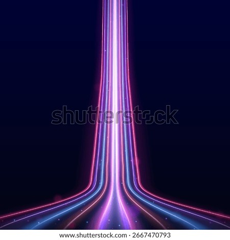 Light trail wave, fire path trace line, car lights, optic fiber and incandescence curve twirl. Rotating dynamic neon circle. Colored shiny sparks of spiral wave.	