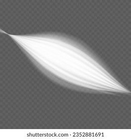 Light trail wave png effect, fire path trace line, car lights, optic fiber and incandescence curve twirl. Luminous white lines png of speed. Bright spiral. Abstract motion lines. Vector illustration.