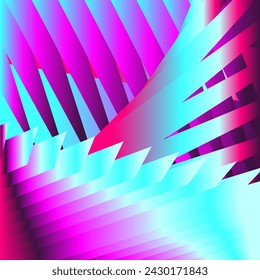 Light trails in neon holographic gradient abstract background. Trendy modern futuristic cybernetic vector illustration. Social media story event greeting card promo magazine banner poster cover flyer