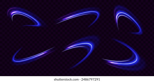 Senderos Ligeros En La Carretera Por La Noche. 3d render, abstracto fondo de neón futurista con líneas ascendentes brillantes. Fondo de pantalla fantástico