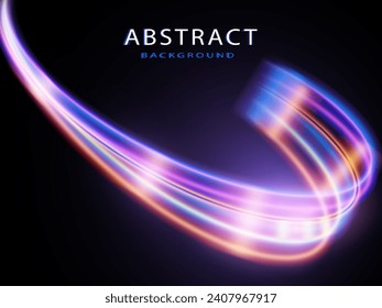 Light trails violet and blue line.Abstract background speed effect motion blur night lights.
