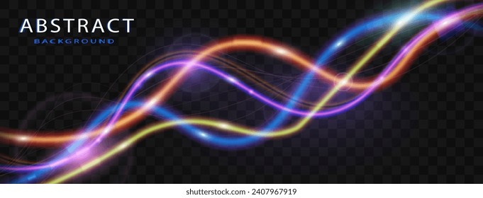 Light trails violet and blue line.Abstract background speed effect motion blur night lights.
