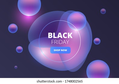 light transparent shapeless figure and soap bubbles on a dark background