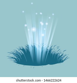 The light in the trap. Isolated on blue background.