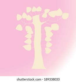 Light tree on gradient background.