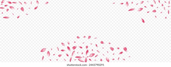 Light Tree Vector Panoramic Transparent Background. Confetti Isolated Cover. Heart Invitation Template. Blossom Japanese Poster. Red Cherry Free Card.