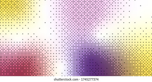 Light trendy multicolor surface design. vector modern geometrical dots abstract background. Dotted monochrome texture template. Halftone style with shapes in gradient