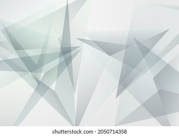Light Triangle Abstract Vector  Gray Background. Elements Creative Decoration. White Technology Presentation. Graphic Shapes Design.