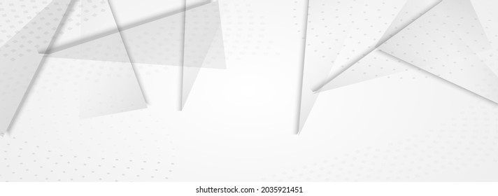Light Triangle Creative Vector Panoramic Gray Background. Business Flyer. Transparent Abstract Shapes Brochure. Modern Banner.