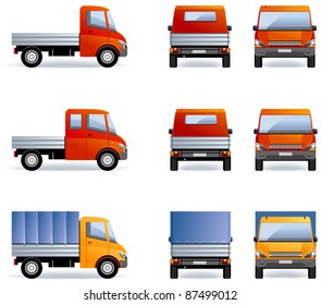 Light truck.
Set of the car icons in vector (#11). The size is optimized approximately to 166 x 90

