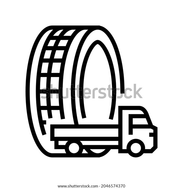 light truck tires line\
icon vector. light truck tires sign. isolated contour symbol black\
illustration