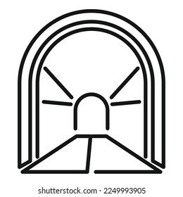 Light tunnel icon outline vector. Road entrance. View train