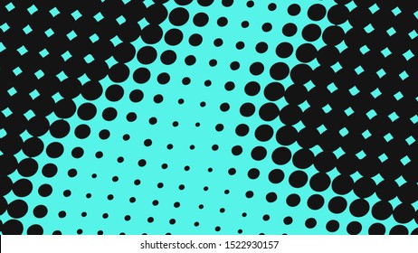 Light turquoise with black retro comic pop art background with dots, cartoon halftone background vector illustration eps10 