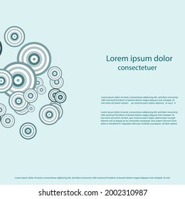 Diseño de círculo abstracto de color turquesa claro en la plantilla promocional de negocios, banner, afiche