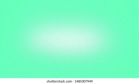Light turquoise pop art background in retro comic style with halftone dots, vector illustration of backdrop with isolated dots