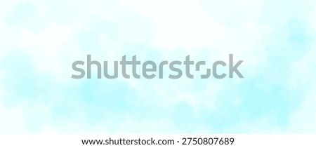 Light turquoise watercolor effect background. Teal watercolour gradient texture. Soft mint blurred paint splashes wallpaper for birthday or wedding design. Vector light blue green color backdrop