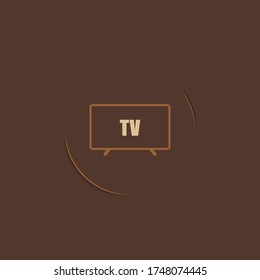 Icono de tv ligero refleja la sombra