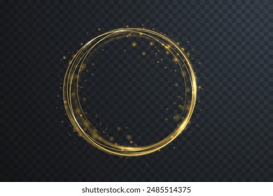 Light Twirl. Curve light effect of light line. Luminous circle. Light pedistal, podium, platform, table. Vector PNG. Vector illustration