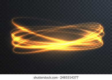 Light Twirl. Curve light effect of light line. Luminous circle. Light pedistal, podium, platform, table. Vector PNG. Vector illustration