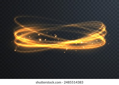 Light Twirl. Curve light effect of light line. Luminous circle. Light pedistal, podium, platform, table. Vector PNG. Vector illustration