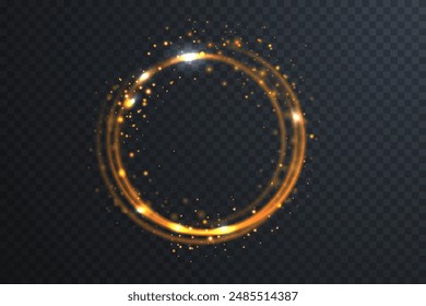 Light Twirl. Curve light effect of light line. Luminous circle. Light pedistal, podium, platform, table. Vector PNG. Vector illustration