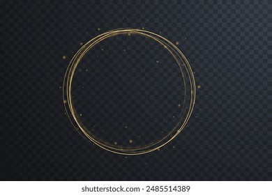 Light Twirl. Curve light effect of light line. Luminous circle. Light pedistal, podium, platform, table. Vector PNG. Vector illustration