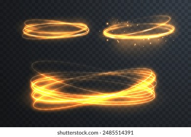 Light Twirl. Curve light effect of light line. Luminous circle. Light pedistal, podium, platform, table. Vector PNG. Vector illustration