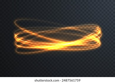 Light Twirl. Curve light effect of light line. Luminous circle. Light pedistal, podium, platform, table. Vector PNG. Vector illustration