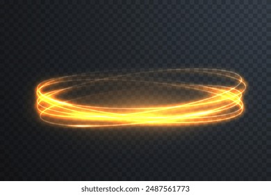 Giro ligero. Efecto de luz de curva de línea de luz. Círculo luminoso. Pedal ligero, podio, plataforma, mesa. Vector PNG. Ilustración vectorial