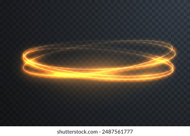 Light Twirl. Curve light effect of light line. Luminous circle. Light pedistal, podium, platform, table. Vector PNG. Vector illustration