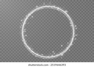 Torbellino ligero. Efecto de luz de curva de línea naranja. Círculo naranja luminoso. Pedistal naranja claro, podio, plataforma, mesa. Vector PNG. Ilustración vectorial