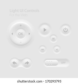Light UI Controls Web Elements: Buttons, Switchers, 
