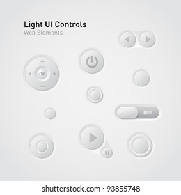 Light UI Controls Web Elements: Buttons, Switchers,